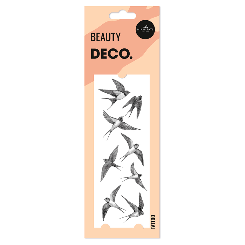 Татуировка для тела `DECO.` WATERCOLOR STORY by Miami tattoos переводная (Swallows)