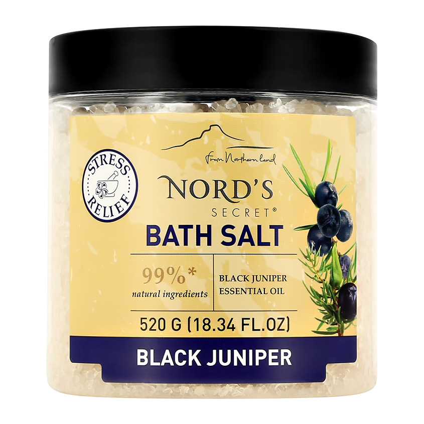 Соль для ванн `NORD`S SECRET` с эфирным маслом Чёрный можжевельник (антистресс) 520 г