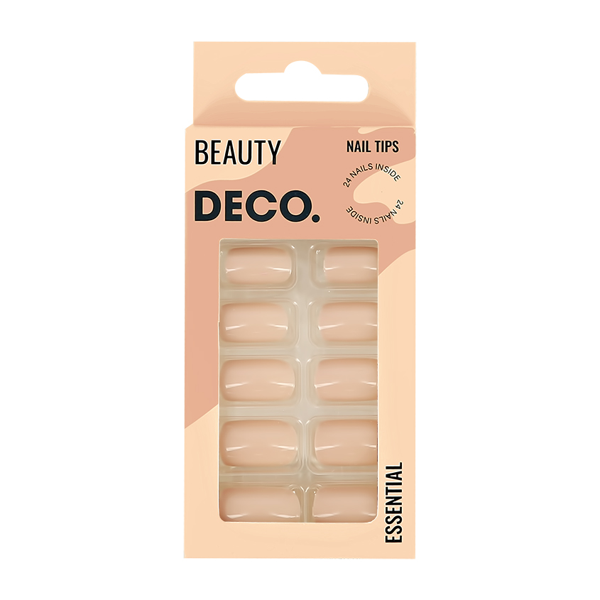 Набор накладных ногтей с клеевыми стикерами `DECO.` ESSENTIAL creme (24 шт + клеевые стикеры 24 шт)