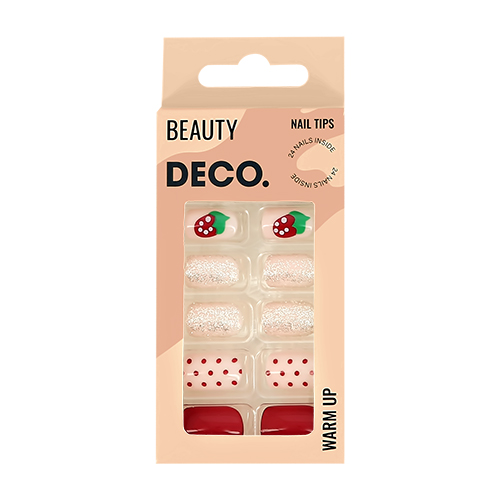Набор накладных ногтей `DECO.` WARM UP berry (24 шт + клеевые стикеры 24 шт)