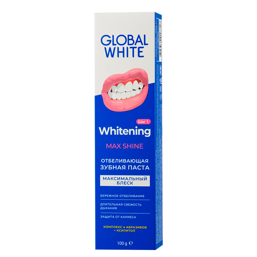 Паста зубная `GLOBAL WHITE` отбеливающая 100 г