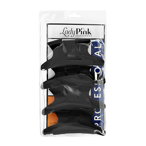 Зажимы для волос `LADY PINK` `BASIC` PROFESSIONAL пластиковые (бабочка) 8, 2 см