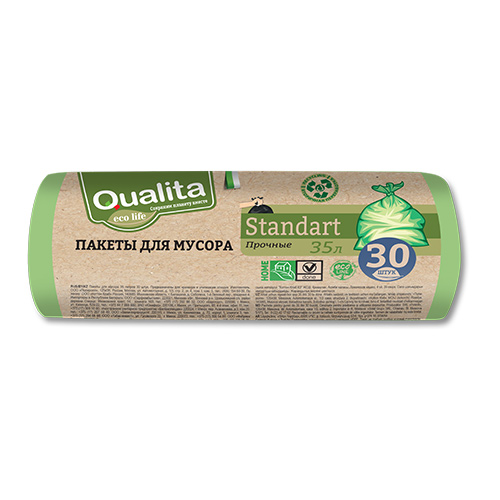 Пакеты для мусора `QUALITA` ECO LIFE (35 л) 30 шт