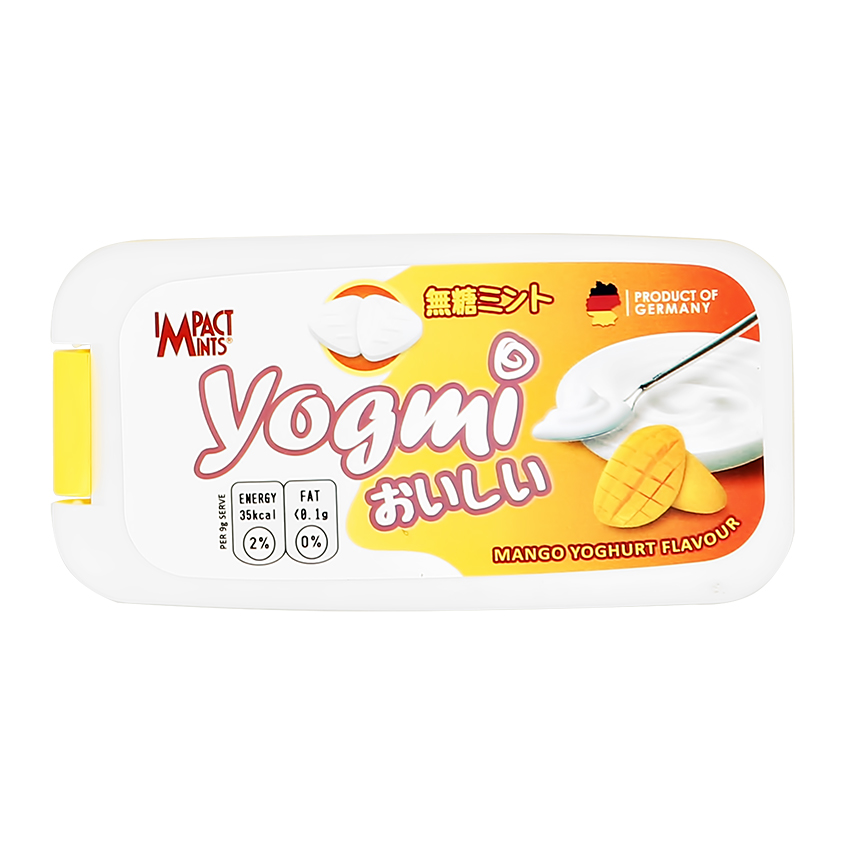 Освежающее драже `IMPACT MINTS` YOGMI без сахара со вкусом йогурта с манго 9 г