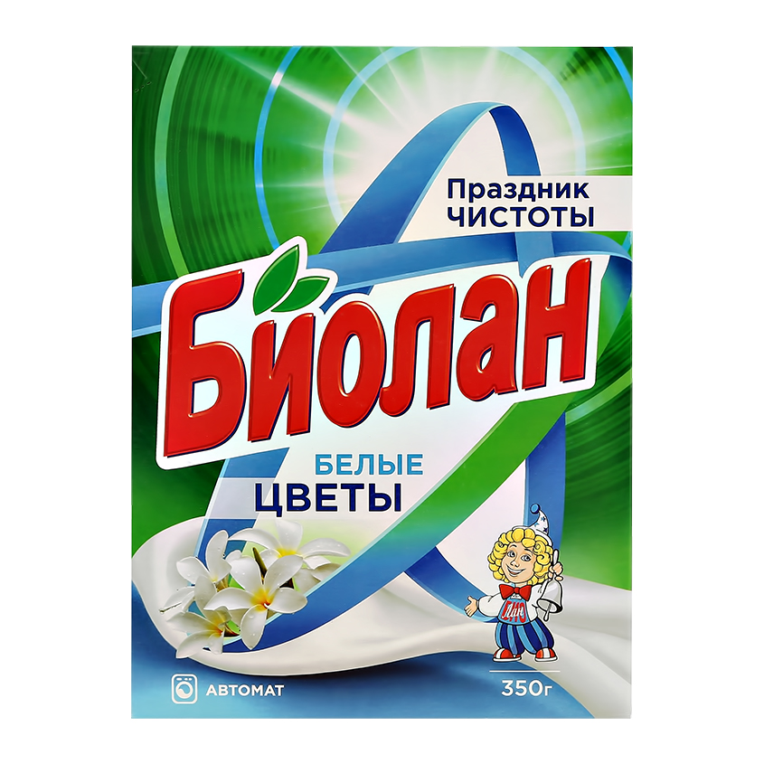 Порошок стиральный `БИОЛАН` (автомат) Белые цветы 350 гр