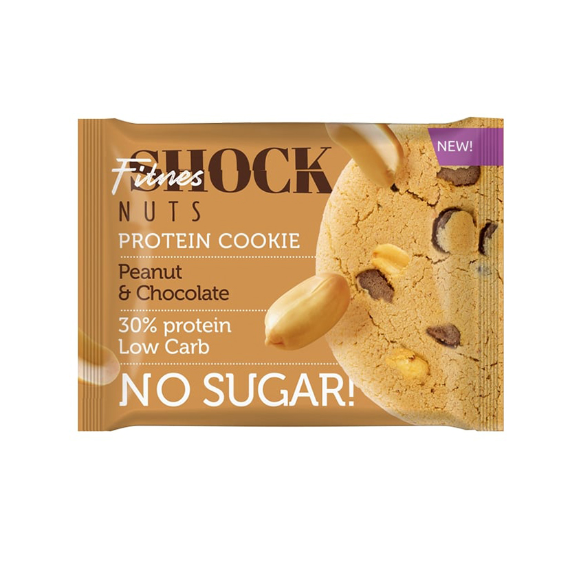 Печенье неглазированное `FITNES SHOCK` Арахис-шоколад 40 г