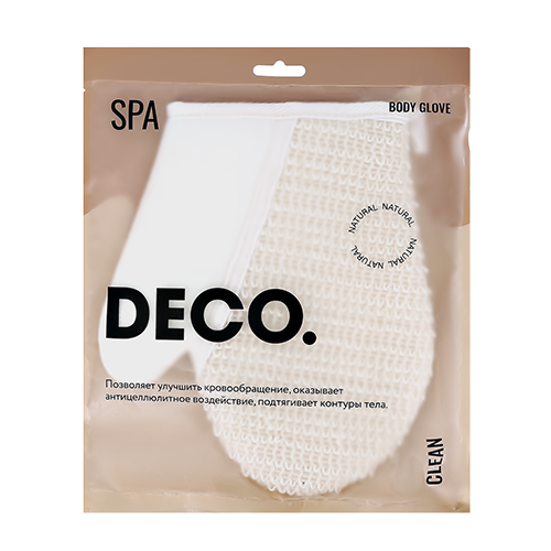Мочалка-рукавица для тела `DECO.` натуральная (лен)