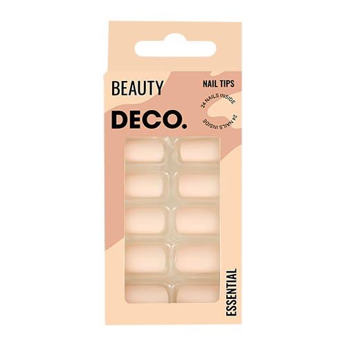 Набор накладных ногтей `DECO.` ESSENTIAL matt nude (24 шт + клеевые стикеры 24 шт)