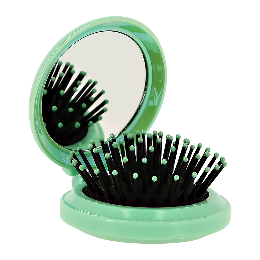 Расческа для волос с зеркалом `LADY PINK` с принтом ромашка