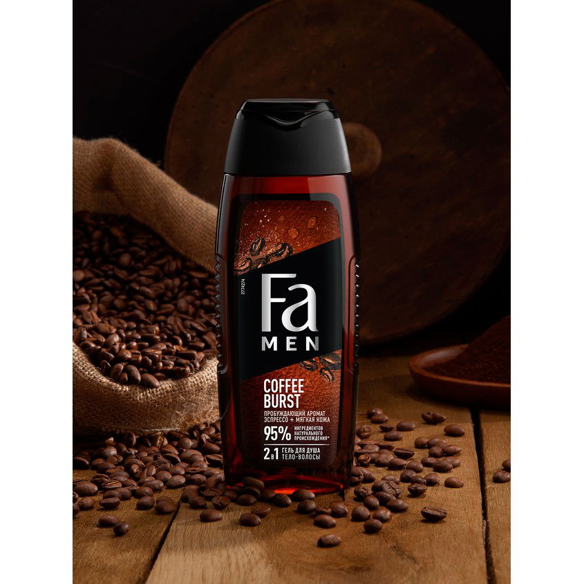 Гель для душа `FA` `MEN` COFFEE BURST 2 в 1 с ароматом эспрессо и мягкой кожи 250 мл