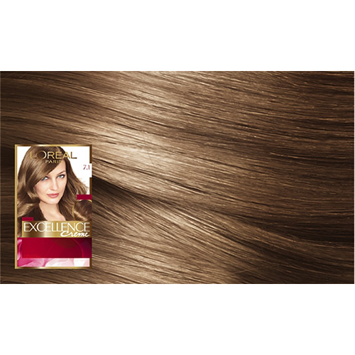 Крем-краска для волос `LOREAL` `EXCELLENCE` тон 7.1 (Русый пепельный)