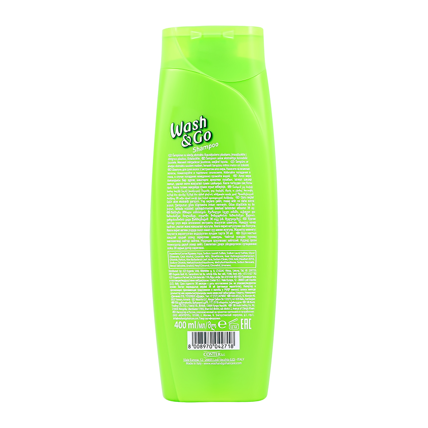 Шампунь для волос `WASH & GO` с экстрактом алоэ вера (для сухих волос) 400 мл
