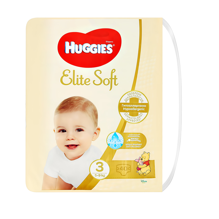 Подгузники `HUGGIES` ELITE SOFT 5-9 кг 40 шт