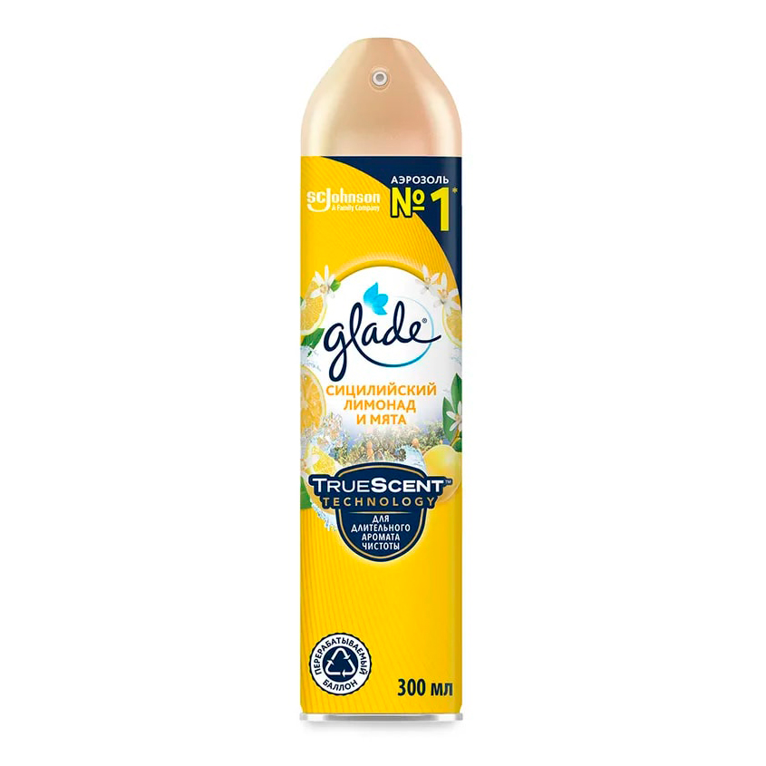 Освежитель воздуха `GLADE` Сицилийский лимонад и мята (цитрусовый) 300 мл