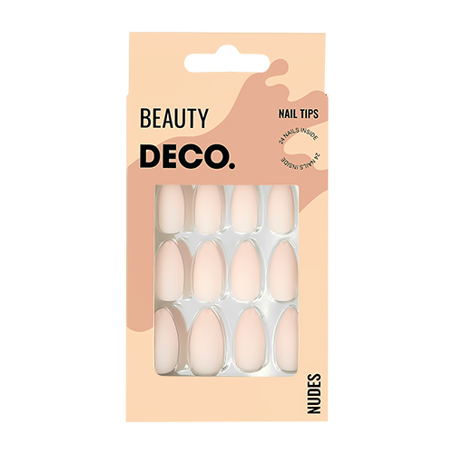 Набор накладных ногтей `DECO.` NUDES milk almond (24 шт + клеевые стикеры 24 шт)