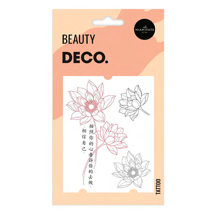 Татуировка для тела `DECO.` ORIENT by Miami tattoos переводная (Lotus )