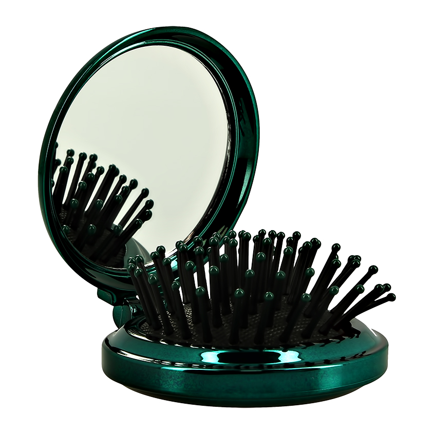 Расческа для волос с зеркалом `LADY PINK` зеленая