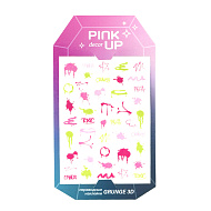 Наклейки для ногтей `PINK UP` `DECOR` GRUNGE COLLECTION 3D переводные тон 186