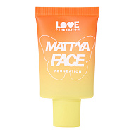 Крем тональный для лица `LOVE GENERATION` MATT`YA FACE матирующий с экстрактом матчи тон 04 Toffee delight