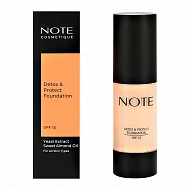 Основа тональная для лица `NOTE` DETOX AND PROTECT FOUNDATION защитная с детокс-эффектом тон 104