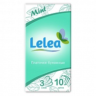Платочки носовые `LELEA` 3-х слойные Mint 10 шт