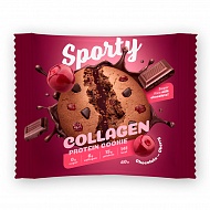Печенье неглазированное `SPORTY` COLLAGEN Шоколад - вишня 40 г