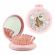 Расческа для волос с зеркалом `MISS PINKY` `FAVS` розовая