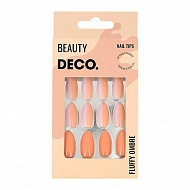 Набор накладных ногтей `DECO.` FLUFFY OMBRE yogurt (24 шт + клеевые стикеры 24 шт)