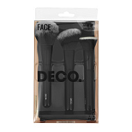 Набор кистей для макияжа лица `DECO.` в чехле 3 шт