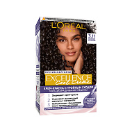 Крем-краска для волос `LOREAL` `EXCELLENCE` COOL CREME тон 3.11 (Темно - Каштановый)