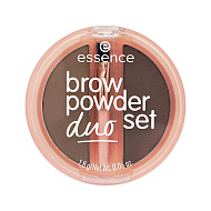 Набор для бровей `ESSENCE` BROW POWDER DUO SET с кисточкой тон 03 Dark