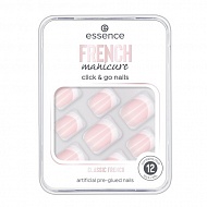 Накладные ногти `ESSENCE` FRENCH MANICURE CLICK & GO на клейкой основе тон 01