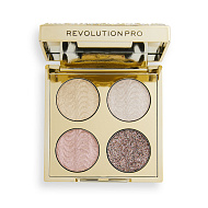 Палетка теней для век `REVOLUTION` `PRO` CRYSTAL EYE QUAD тон Gold crystal