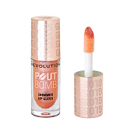 Блеск для губ `REVOLUTION` POUT BOMB мерцающий с эффектом объема тон Shine pink