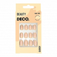 Набор накладных ногтей с клеевыми стикерами `DECO.` GLOSSY gold line (24 шт + клеевые стикеры 24 шт)