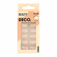 Набор накладных ногтей с клеевыми стикерами `DECO.` FEROSH chamomile (24 шт + клеевые стикеры 24 шт)