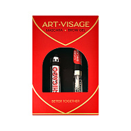Подарочный набор `ART-VISAGE` (тушь для ресниц `ART-VISAGE` CHICAGO (черная) + гель для бровей и ресниц`ART-VISAGE` FIX & CARE прозрачный)