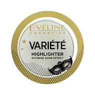 Хайлайтер для лица `EVELINE` `VARIETE` EXTREME SHINE EFFECT прессованный тон 02 белый
