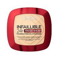 Пудра компактная для лица `LOREAL` INFAILLIBLE 24H FRESH WEAR тон 20 ivory