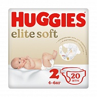 Подгузники `HUGGIES` ELITE SOFT 4-6кг 20 шт