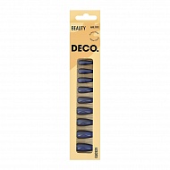 Набор накладных ногтей с клеевыми стикерами `DECO.` BEAUTY glossy deep blue (24 шт + клеевые стикеры 24 шт)