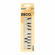 Набор накладных ногтей с клеевыми стикерами `DECO.` WARM UP black and white (24 шт + клеевые стикеры 24 шт)
