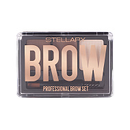 Набор для бровей `STELLARY` PROFESSIONAL BROW SET тон 02 Brunette