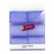 Бигуди-липучки `LADY PINK` `BASIC` PROFESSIONAL D 45 мм фиолетовые 6 шт