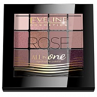 Палетка теней для век `EVELINE` ALL IN ONE тон Rose