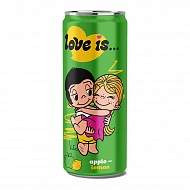 Газированный напиток `LOVE IS…` со вкусом яблока и лимона 330 мл