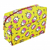 Косметичка `MISS PINKY` большая с карманом на молнии желтая