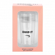 Штамп и скрапер для стемпинга `PINK UP` `STAMP IT!`