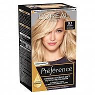 Краска для волос `LOREAL` `PREFERENCE` тон 9.1/Z (Викинг) 40 мл