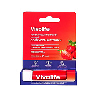 Бальзам для губ `VIVOLIFE` со вкусом клубники (увлажняющий) 5,2 г
